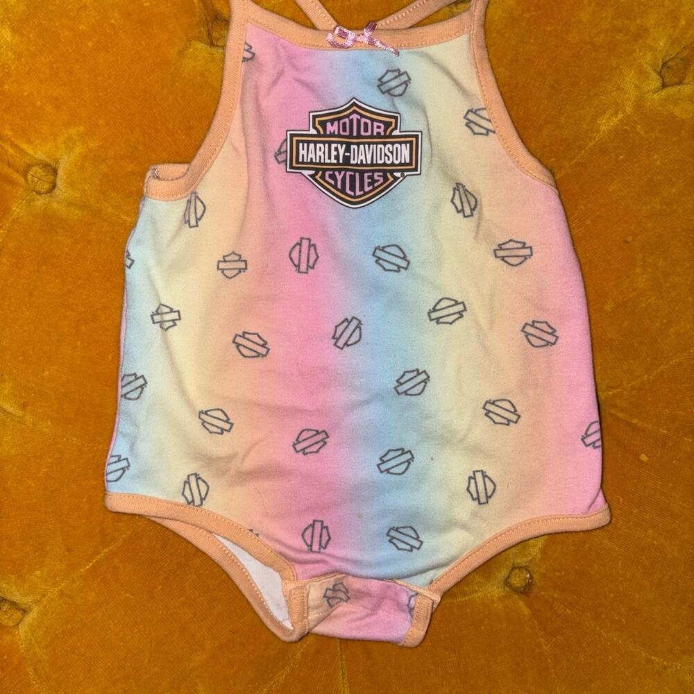 Harley-Davidson Baby Girls Tie Dye Romper One Piece Size 18 Months